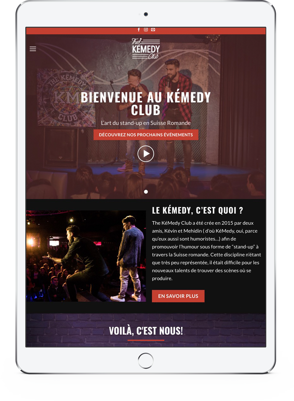 Site Web Responsive pour le KemedyClub