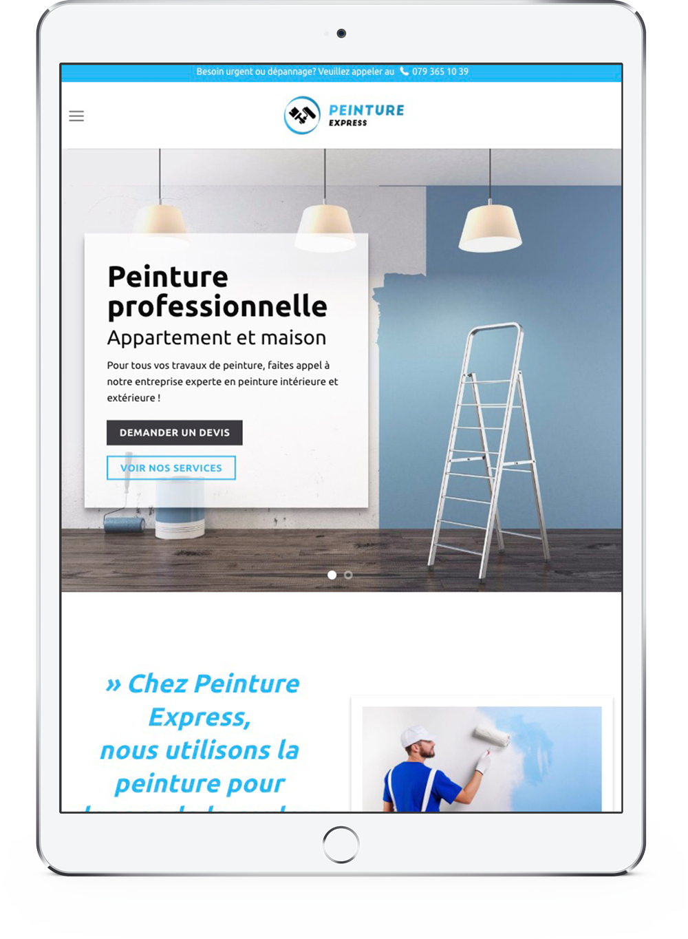 Adaptation tablette pour le site internet de Peinture-Expres