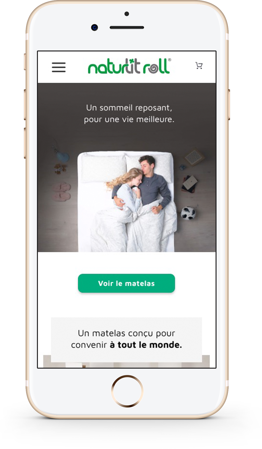 Version mobile du site e-commerce naturlitroll